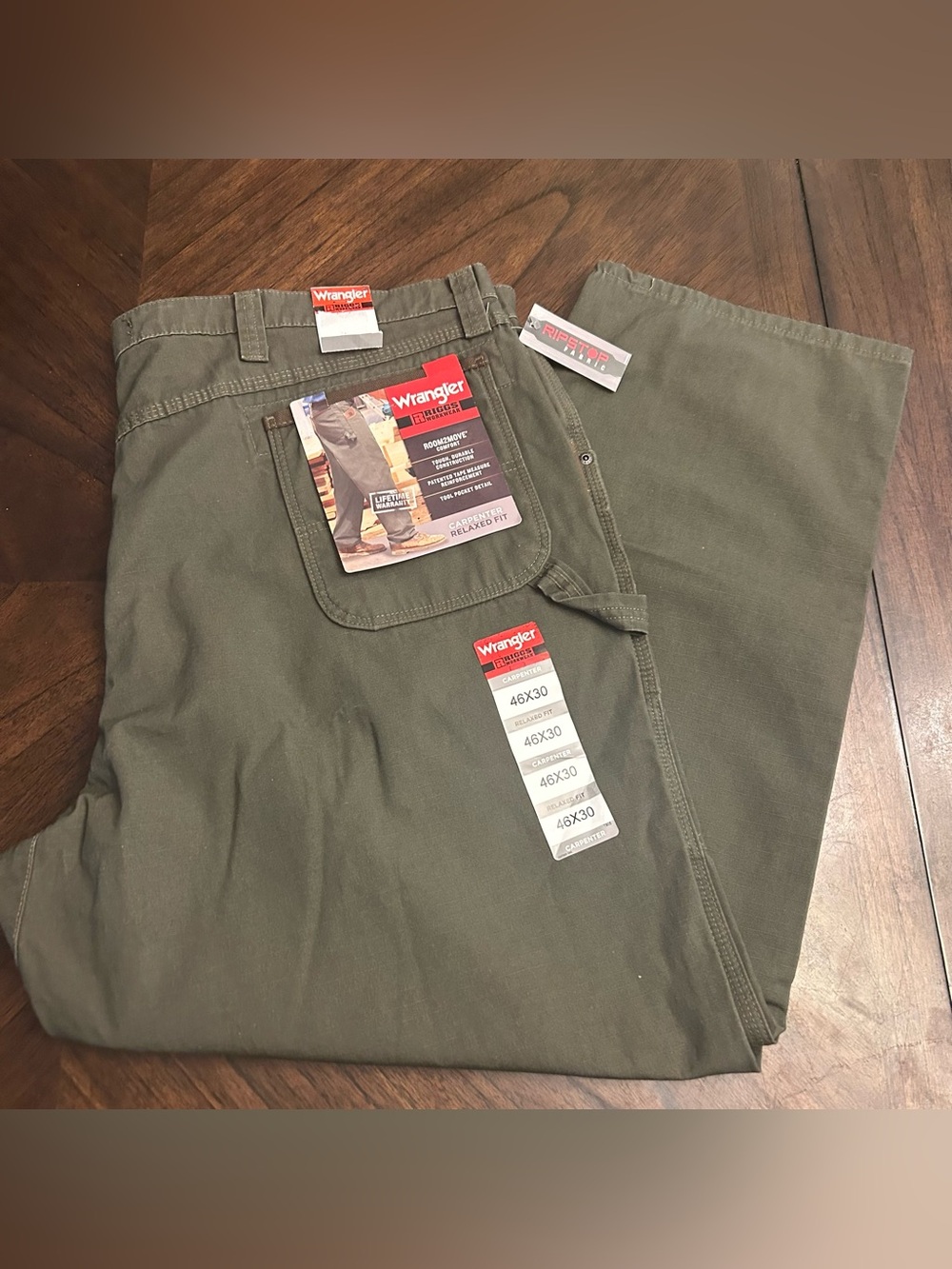 New Wrangler Riggs Workwear Men's Carpenter Jean, Loden, 46W x 30L